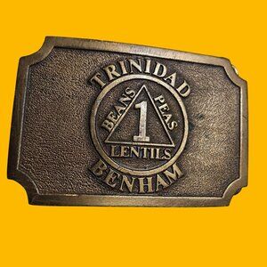 Vntage Belt Buckle 80s SOLID BRONZE TRINIDAD BENHAM Belt Buckle for 1.5" BELT
